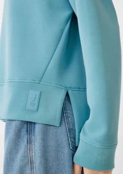 Strickjersey mit Label-Patch-Comma Hot