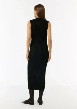 Strick-Kleid mit Stehkragen und Pailletten-Comma Clearance