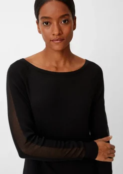 Strickkleid mit Transparenz-Effekt-Comma Fashion