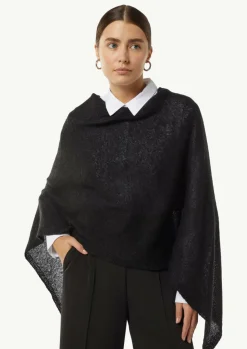 Strick-Poncho mit Glitzergarn und Pailletten-Comma Sale