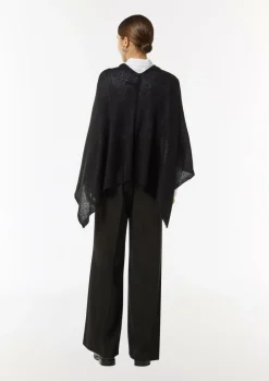 Strick-Poncho mit Glitzergarn und Pailletten-Comma Sale