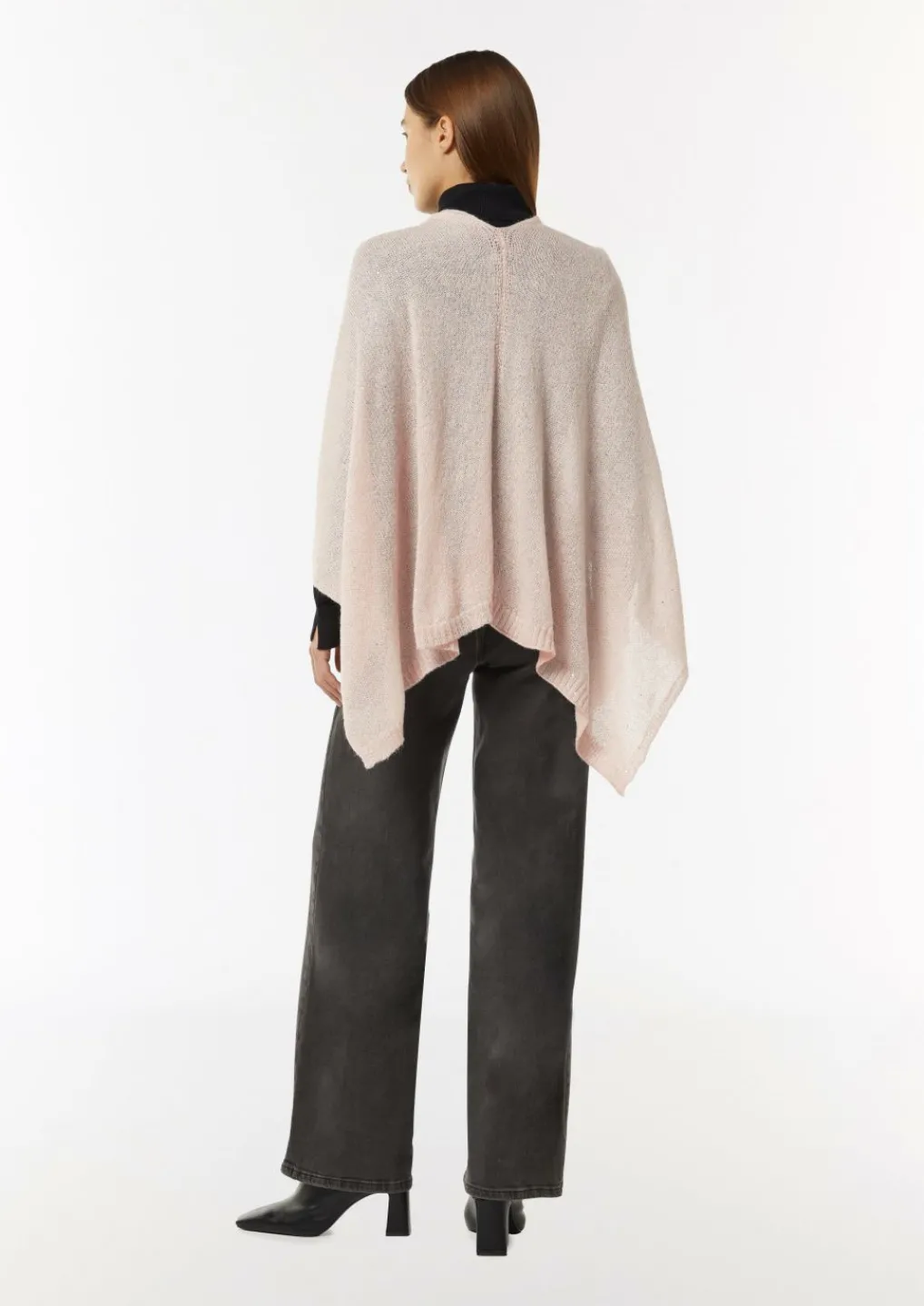 Strick-Poncho mit Glitzergarn und Pailletten-Comma Discount