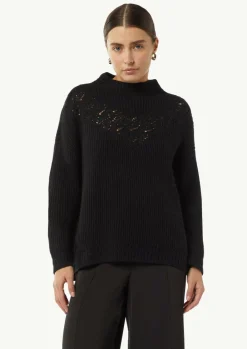 Strickpullover aus Alpakamix mit Schmuck-Detail-Comma Sale