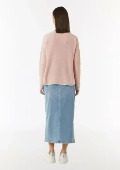 Strickpullover aus Baumwolle mit überschnittenen Schultern-Comma Fashion