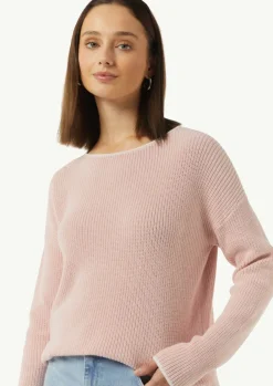 Strickpullover aus Baumwolle mit überschnittenen Schultern-Comma Fashion
