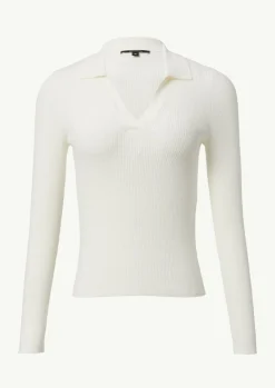 Strickpullover aus Viskosemix mit Polokragen-Comma Fashion