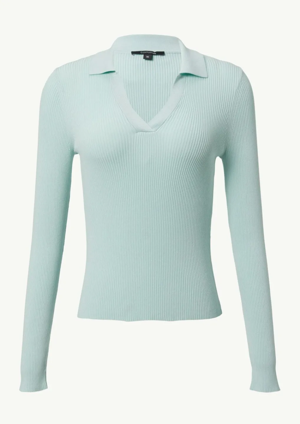 Strickpullover aus Viskosemix mit Polokragen-Comma Hot