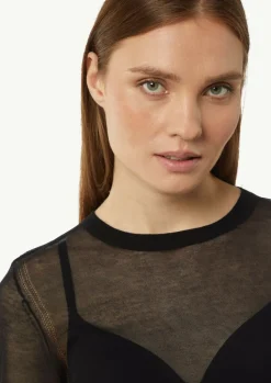 Strickpullover in transparenter Optik-Comma Discount