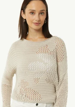 Strickpullover mit Ajourmuster-Comma Discount