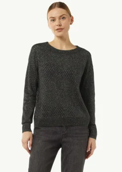 Strickpullover mit Ajourmuster mit Glitzergarn-Comma Clearance