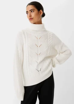 Strickpullover mit Ajour-Muster-Comma Hot