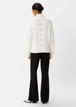 Strickpullover mit Ajour-Muster-Comma Hot