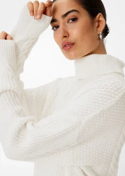 Strickpullover mit Ajour-Muster-Comma Hot