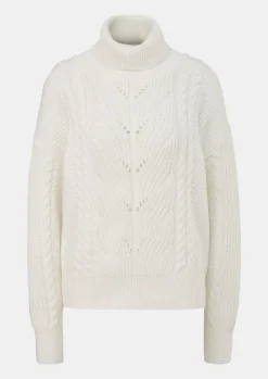 Strickpullover mit Ajour-Muster-Comma Hot