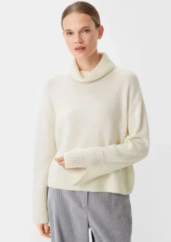 Strickpullover mit breiter Rippblende-Comma Best