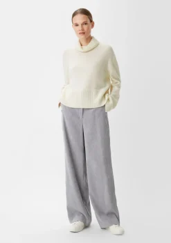 Strickpullover mit breiter Rippblende-Comma Best