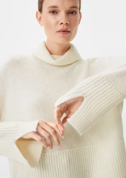 Strickpullover mit breiter Rippblende-Comma Best