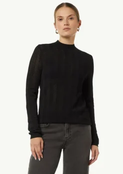 Strickpullover mit Fischgrätmuster und Rippbündchen-Comma Fashion
