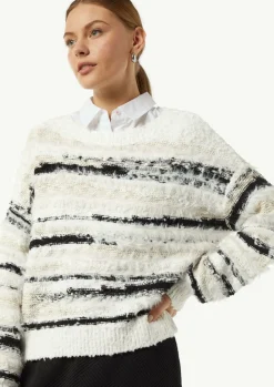 Strickpullover mit Intarsien und Garn-Mix-Comma Best