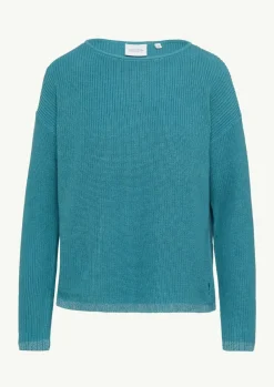 Strickpullover mit Metallic-Garn-Details an Saum und Bündchen-Comma Discount