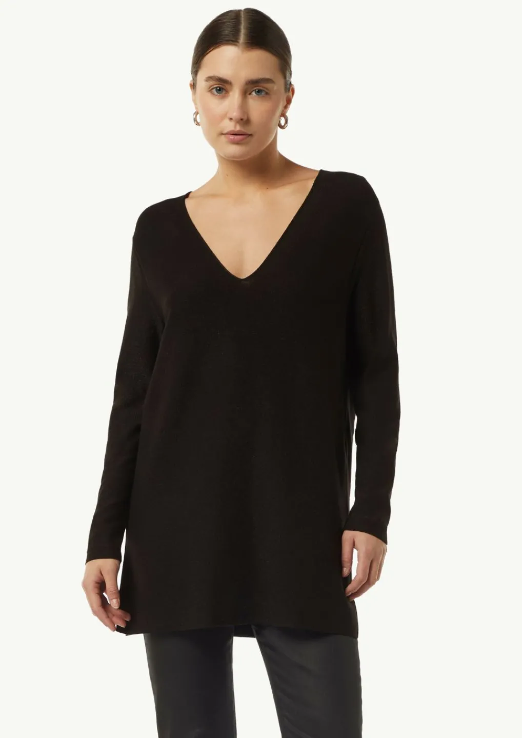 Strickpullover mit seitlich geschlitztem Saum-Comma Clearance