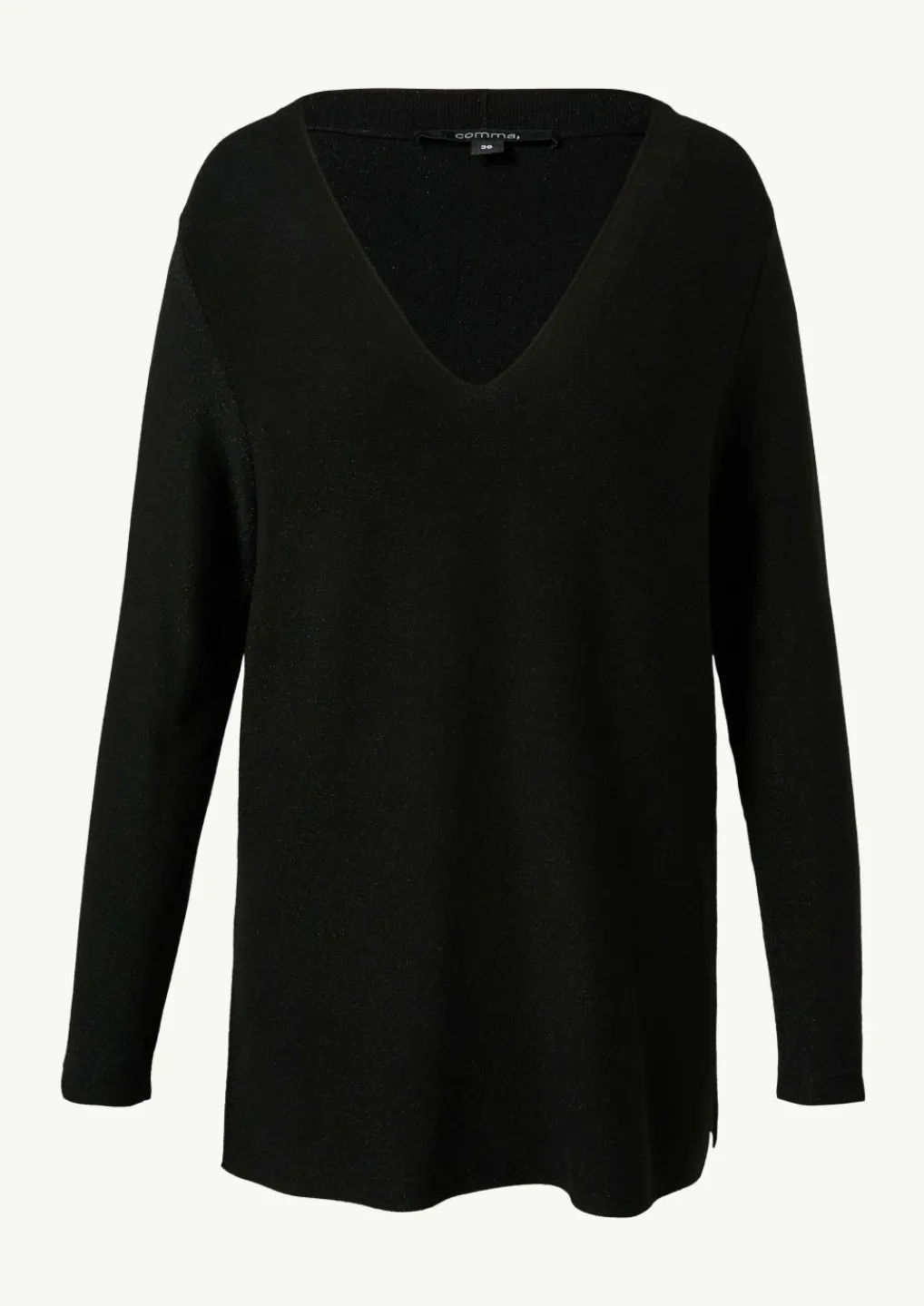 Strickpullover mit seitlich geschlitztem Saum-Comma Clearance