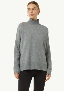Strickpullover mit Stehkragen und Rippdetail-Comma Discount