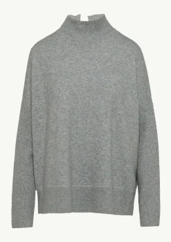 Strickpullover mit Stehkragen und Rippdetail-Comma Discount