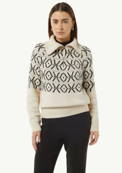 Strickpullover mit Troyer-Kragen-Comma Hot