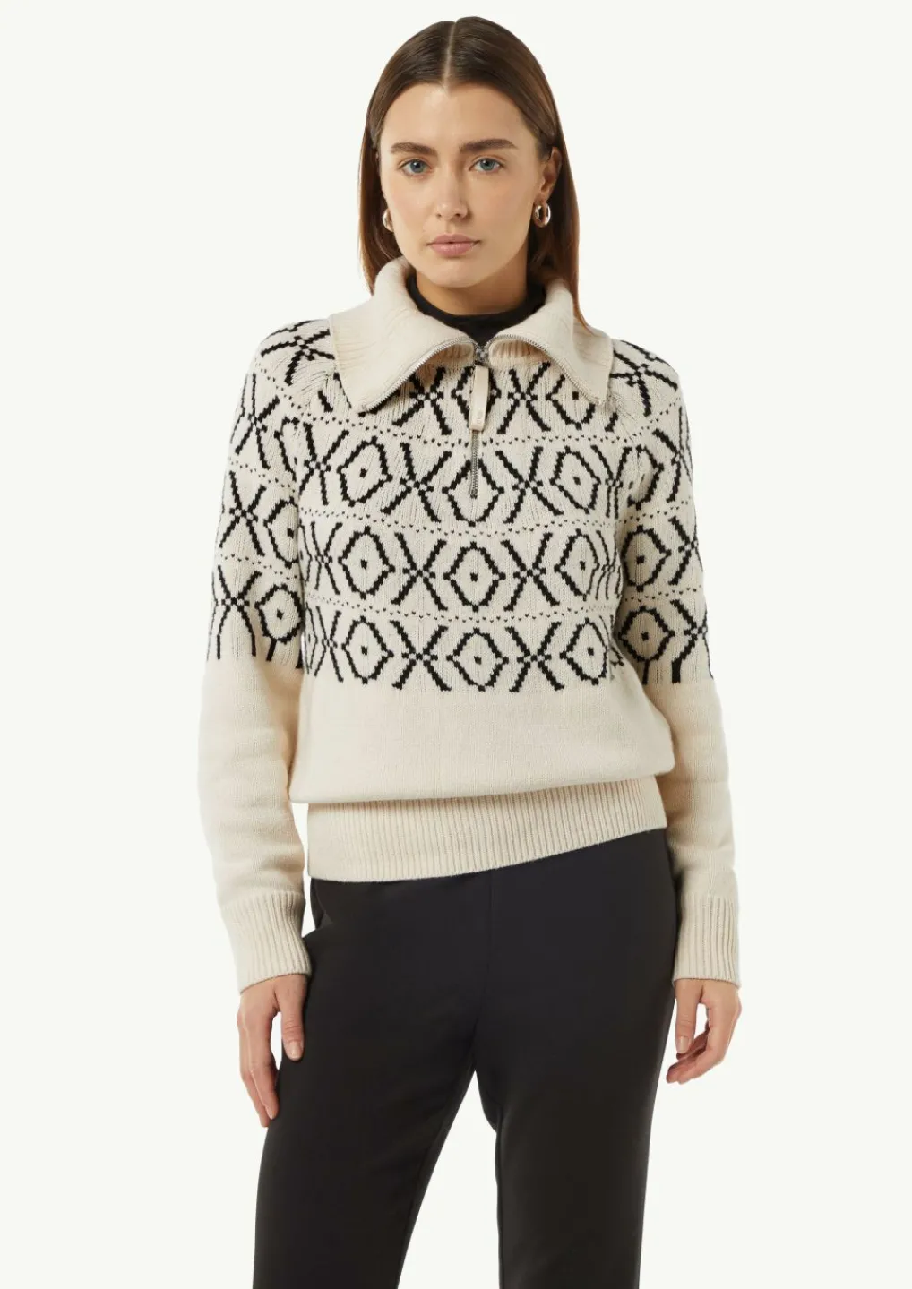 Strickpullover mit Troyer-Kragen-Comma Hot