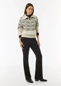 Strickpullover mit Troyer-Kragen-Comma Hot