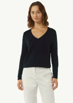 Strickpullover mit V-Ausschnitt-Comma Sale
