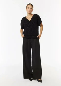 Strickpullover mit V-Ausschnitt und Rippblende-Comma Clearance