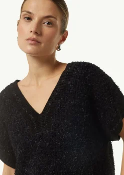 Strickpullover mit V-Ausschnitt und Rippblende-Comma Clearance