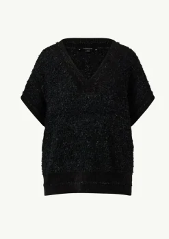 Strickpullover mit V-Ausschnitt und Rippblende-Comma Clearance