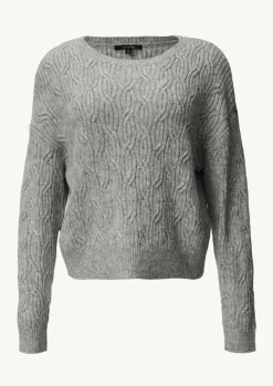 Strickpullover mit Zopfmuster-Comma Discount