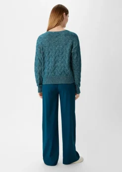 Strickpullover mit Zopfmuster-Comma Sale