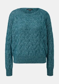 Strickpullover mit Zopfmuster-Comma Sale