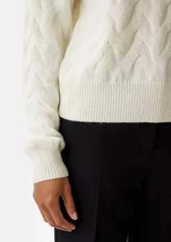 Strickpullover mit Zopfmuster-Comma Clearance