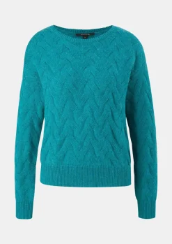 Strickpullover mit Zopfmuster-Comma Best