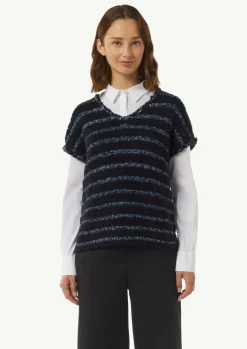 Strickpullunder aus Effektgarn mit Fransen-Comma New
