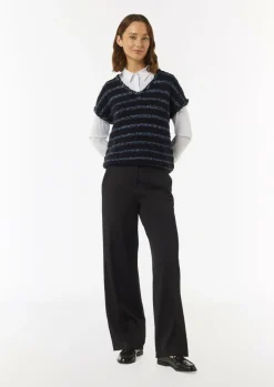 Strickpullunder aus Effektgarn mit Fransen-Comma New
