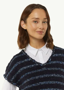Strickpullunder aus Effektgarn mit Fransen-Comma New