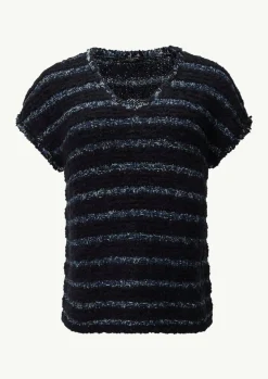 Strickpullunder aus Effektgarn mit Fransen-Comma New