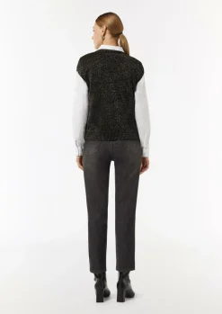 Strickpullunder mit Ajourmuster und Glitzergarn-Comma Outlet