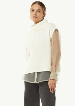 Strickpullunder mit Zopfmuster am Saum-Comma Clearance