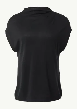 Strick-Shirt aus Lyocellmix mit Faltendetails-Comma Fashion