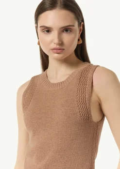 Stricktop aus Baumwollmix mit Rippblende-Comma Online