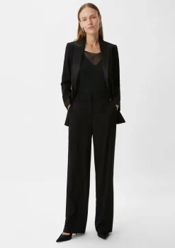 Stricktop mit transparentem V-Ausschnitt-Comma Fashion