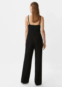 Stricktop mit transparentem V-Ausschnitt-Comma Fashion